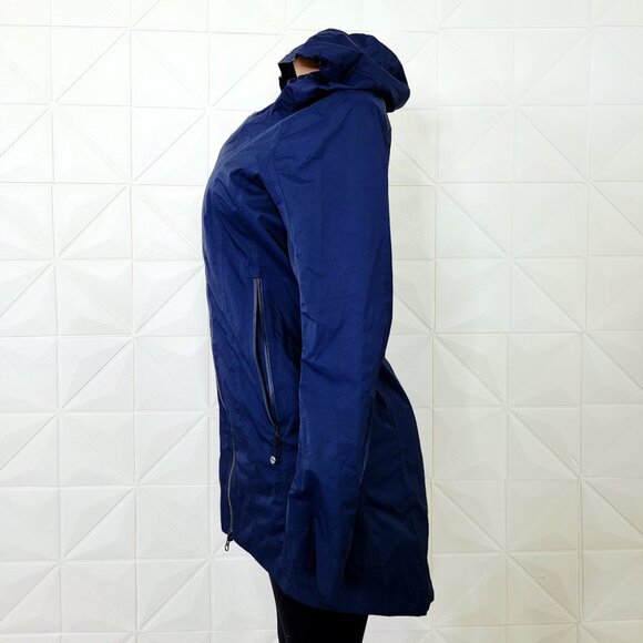 Lululemon Women's Inkwell Blue Long Sleeve Right As Rain Parka Jacket Size 8 - Picture 4 of 8